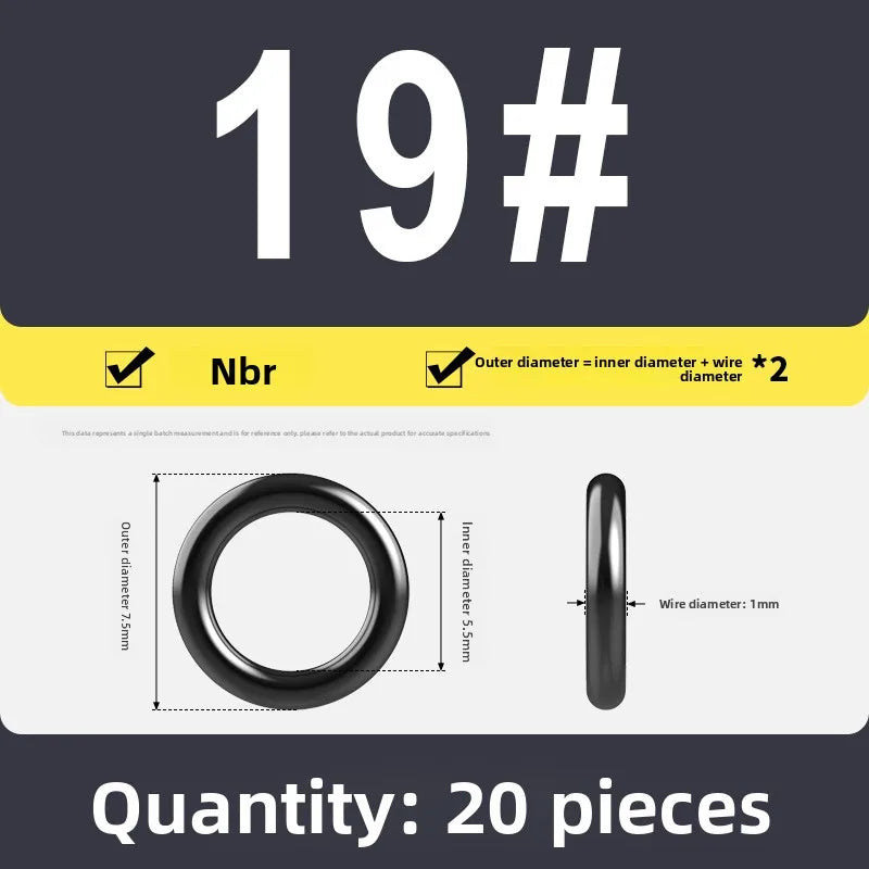 Kande Nitrile O-Ring Set 20-30pcs 1.4-26.5mm Oil Seal Gasket Rubber O-Ring Set Richie's 5.5x1 20pcs