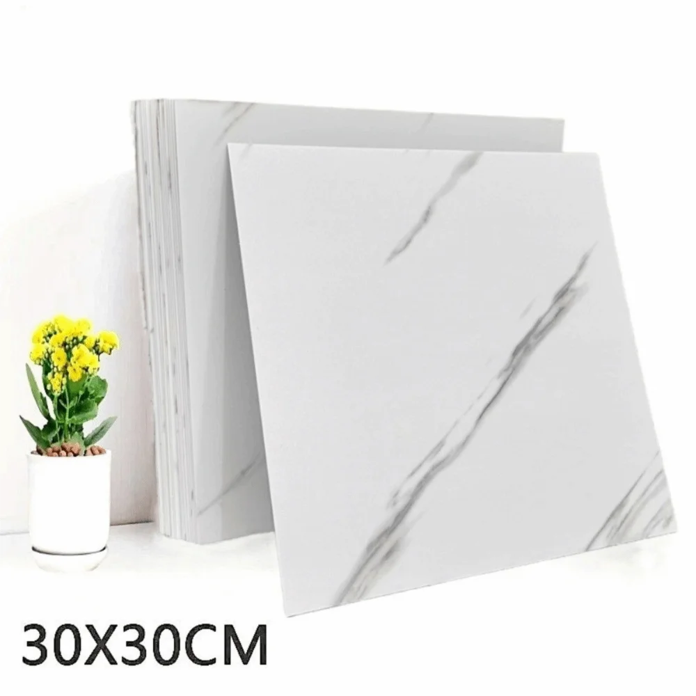 Self-Adhesive PVC Floor Tile 30x30cm Waterproof Marble Texture Peel & Stick Tile Richie's Style 3