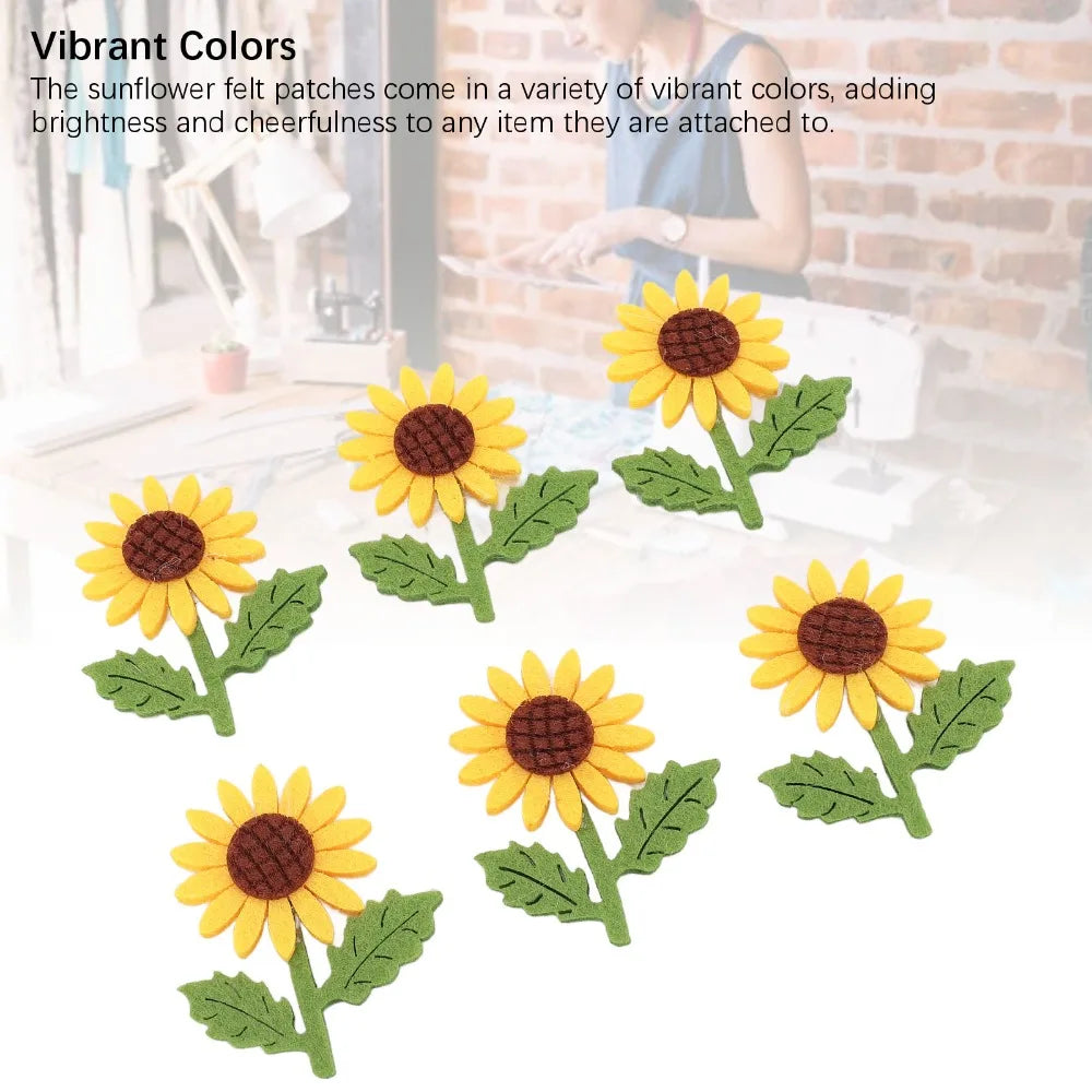 18pcs 3D Sunflower Felt Patches Yellow DIY Sewing Craft Felt Craft Patches Richie's
