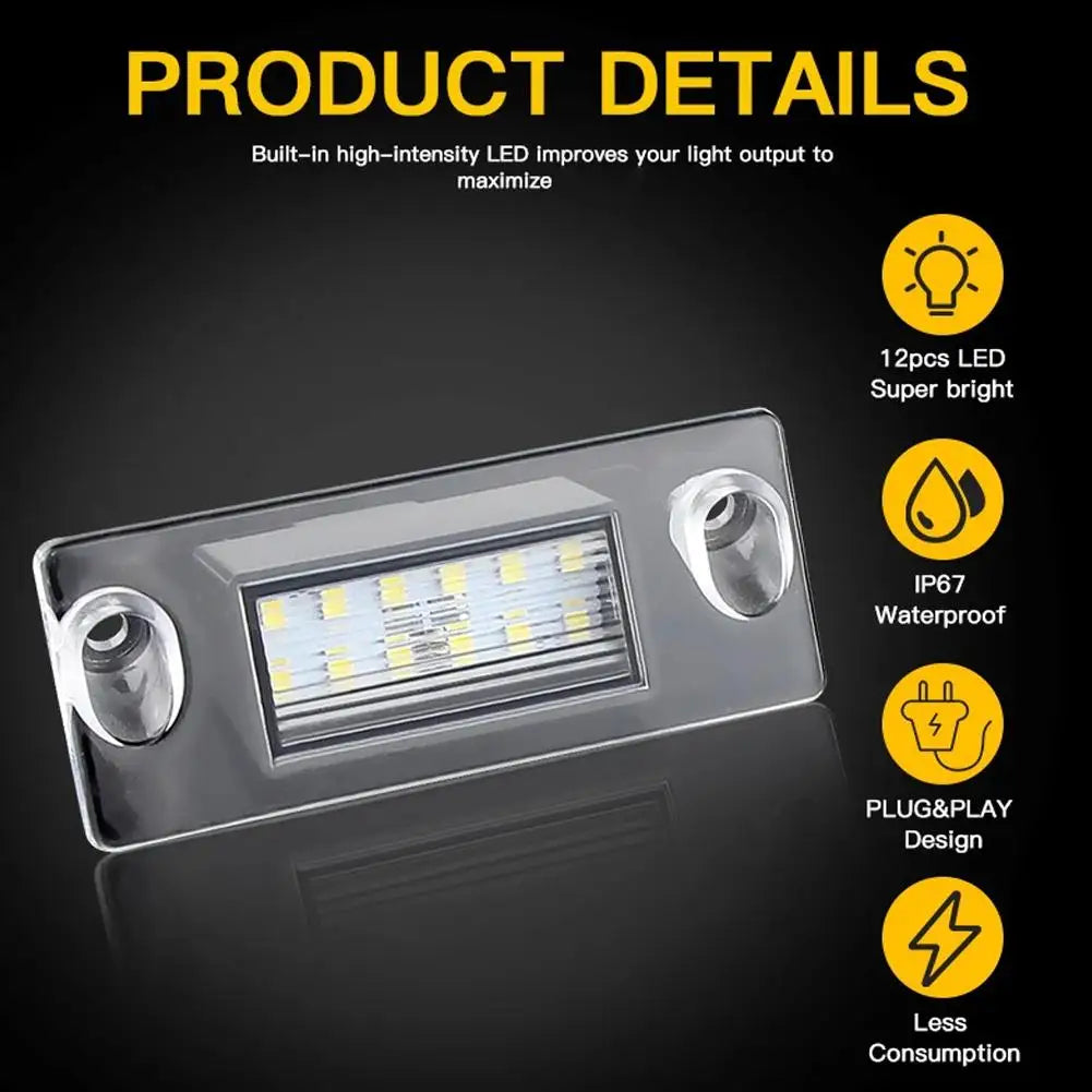 12 SMD LED License Plate Light Audi A4 B5 A3 8L 6000K IP67 LED License Plate Light Richie's
