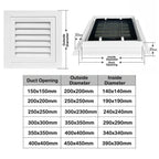 Aluminum Square Air Vent Grille with Mesh – White, 6 Sizes Air Vent Grille Richie's