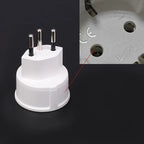 Swiss to EU French Plug Adapter 3-Pin to 2-Pin Converter – White Plug Adapter Converter Richie's Jack without lock