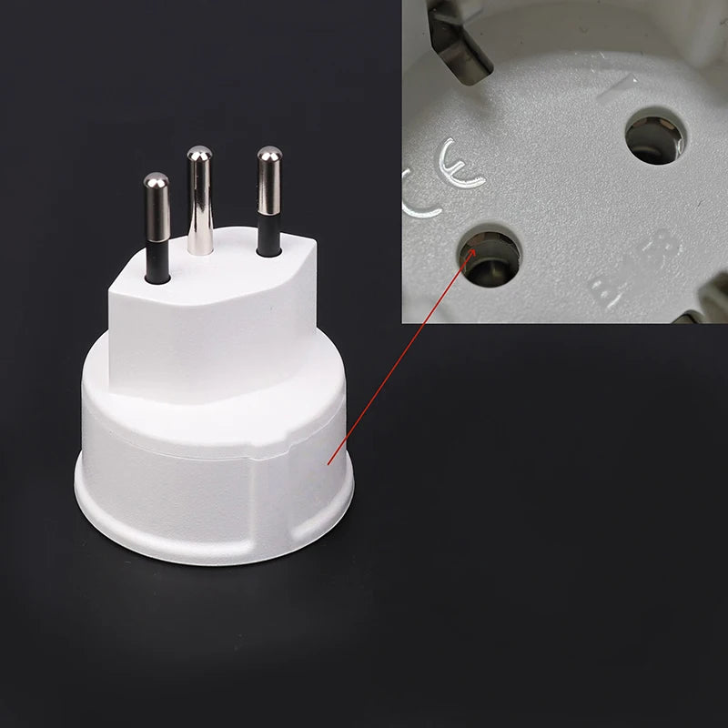 Swiss to EU French Plug Adapter 3-Pin to 2-Pin Converter – White Plug Adapter Converter Richie's Jack without lock