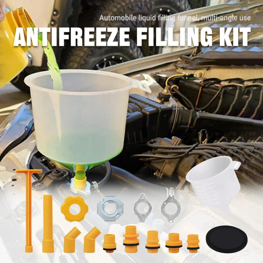 15-Pc Spill-Proof Coolant Filler Kit | Universal Vehicle Tool Coolant Filler Kit Richie's