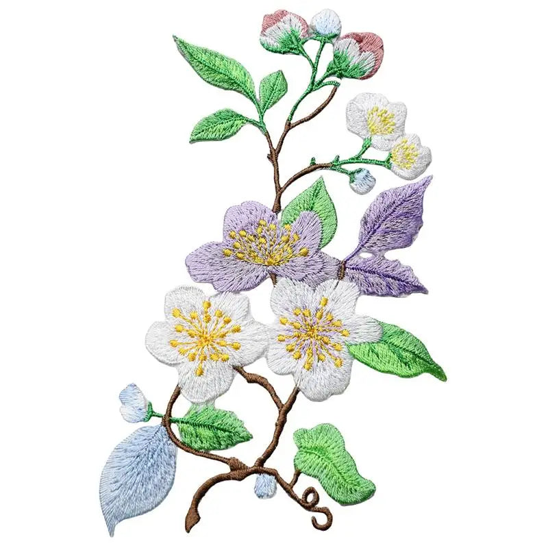 Flower Embroidery Iron-On Patch – DIY Appliqué for Clothes & Bags Embroidery Patch Richie's B2