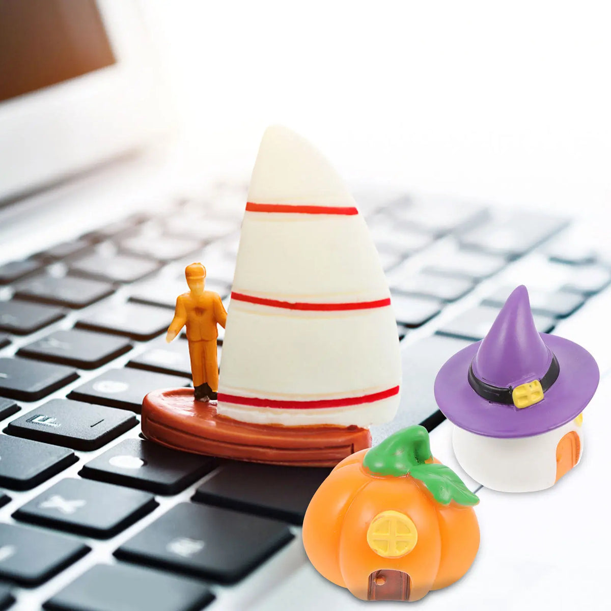 10Pcs Halloween Miniature Resin Figurines – Pumpkin Ghost Ornaments Halloween Miniature Figurines Richie's
