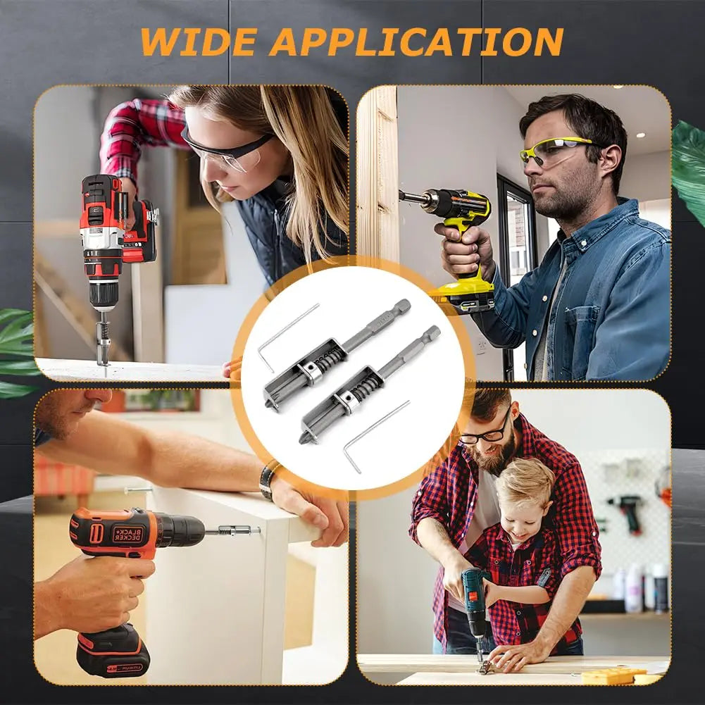 2-Pack Spring-Loaded Screw Holder Drill Bit – Anti-Drop Drill Bit Holder Richie's