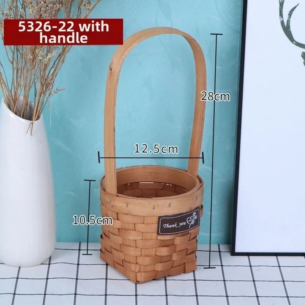 Imitation Rattan Storage Basket with Handle – 8 Colors Woven Storage Basket Richie's Brown