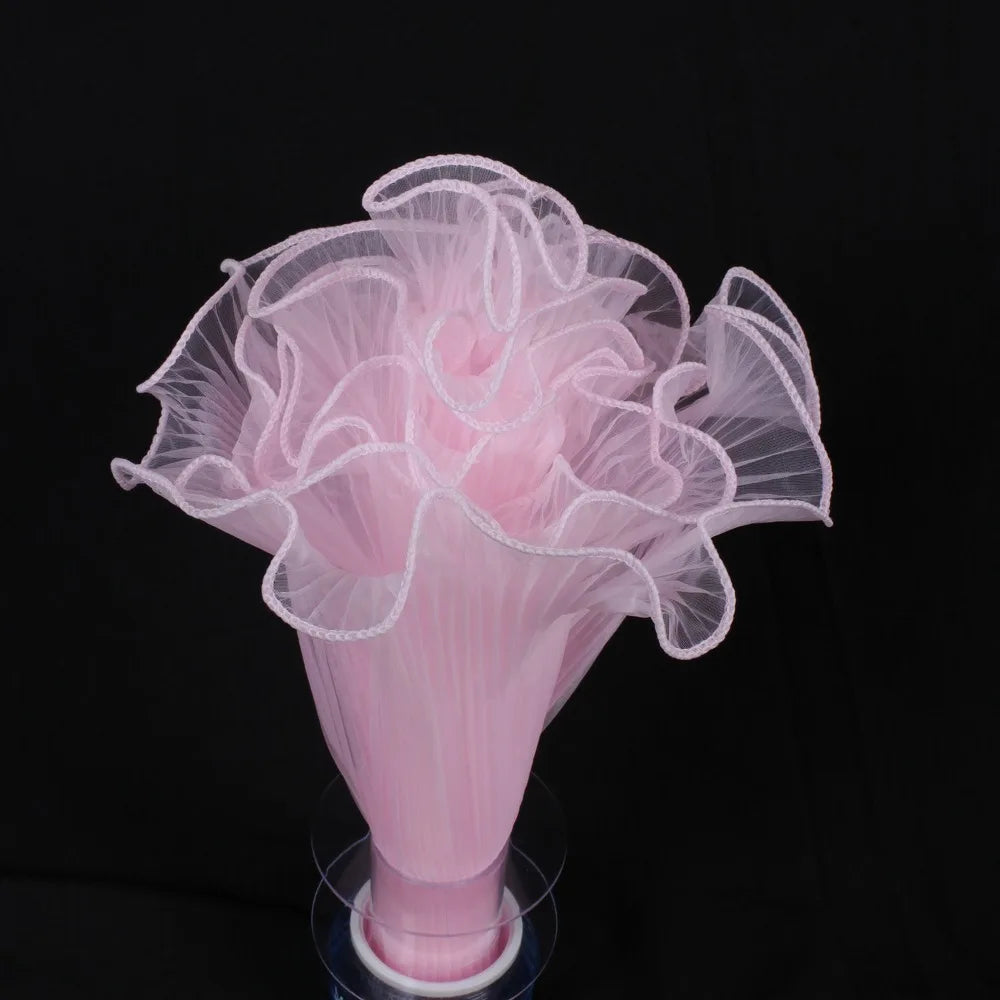 Pearl Wave Lace Mesh Flower Bouquet Wrapping 28cm x 4 Yards Bouquet Wrapping Mesh Richie's Light Pink Plain one size