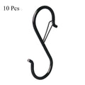 Heavy-Duty Stainless Steel S-Hooks with Safety Lock S-Hooks with Lock Richie's black 10 Pieces