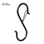 Heavy-Duty Stainless Steel S-Hooks with Safety Lock S-Hooks with Lock Richie's black 10 Pieces