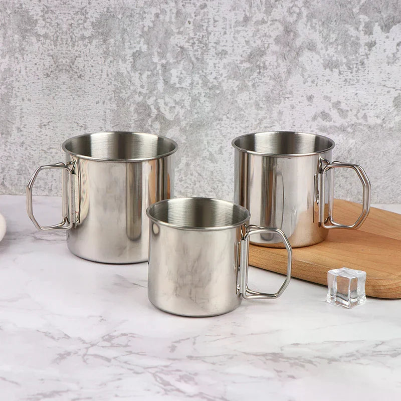 Stainless Steel Folding Camping Cup with Carabiner 250–550ML Camping Cup Richie's