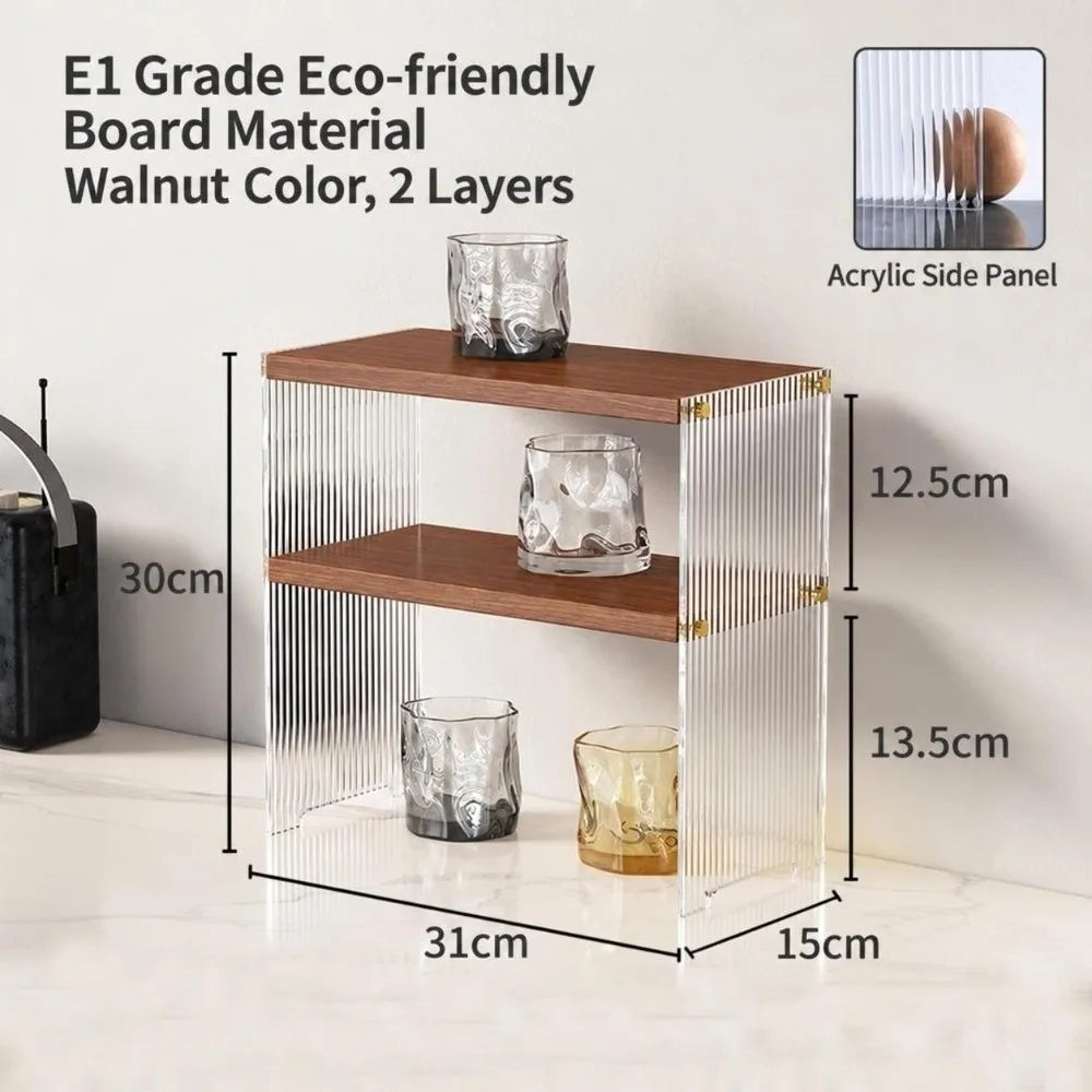Acrylic Cup Storage Rack – Dust-Proof Tabletop Display Shelf Cup Storage Rack Richie's Type C-2 Layers