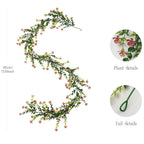 132-Flower Artificial Eucalyptus Vine – Faux Floral Wall Decor Artificial Floral Vine Richie's Red
