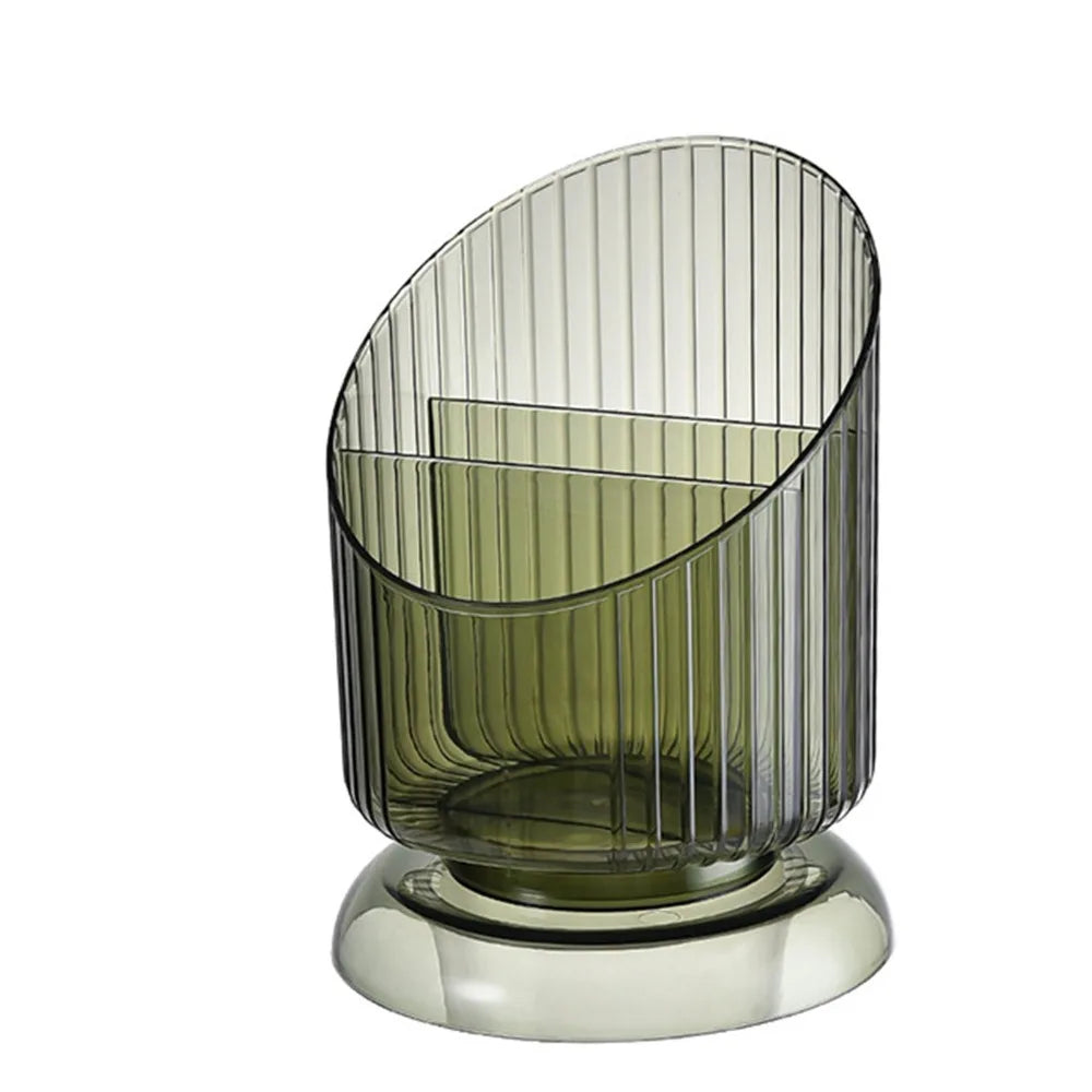 Transparent Makeup Brush & Pen Holder – 3-Slot Organizer Desk & Brush Organizer Richie's Green