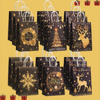 Black & Gold Christmas Gift Bags with Handles – 12/24 Pack Christmas Gift Bags Richie's