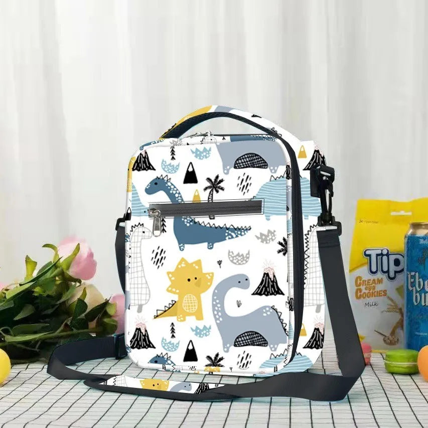 Kids Insulated Lunch Bag – Dinosaur & Unicorn Cartoon Bento Kids Lunch Bag Richie's WHITE