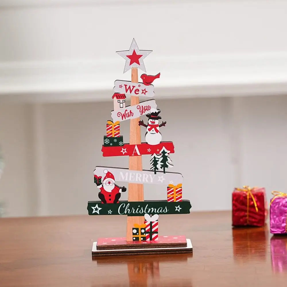 Wooden Santa Claus Christmas Tree Desktop Decoration Ornament Christmas Table Decoration Richie's