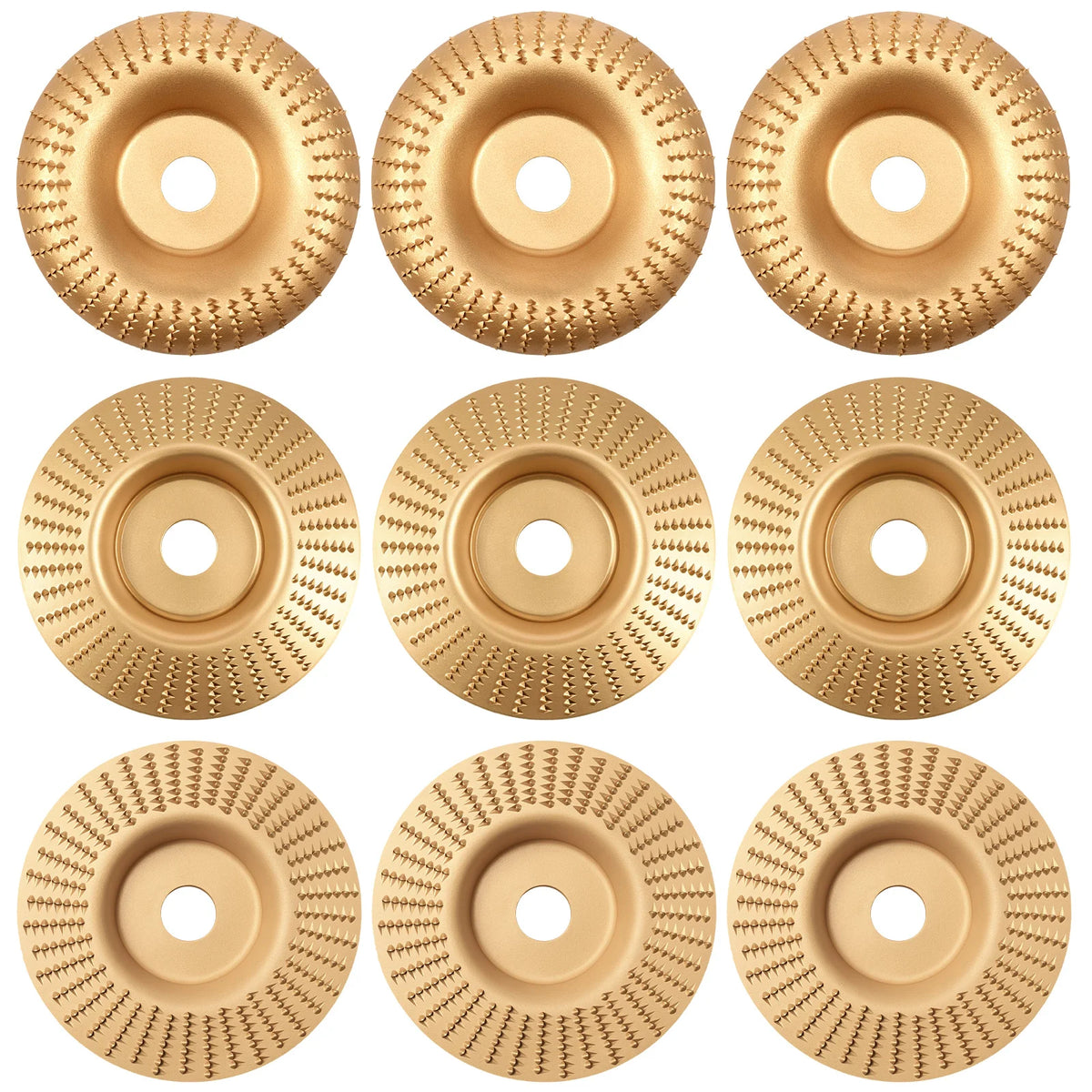 Wood Carving Disc Set for Angle Grinder – A3 Steel Anti-Clog Wood Carving Disc Set Richie's Set B 9pcs 3styles