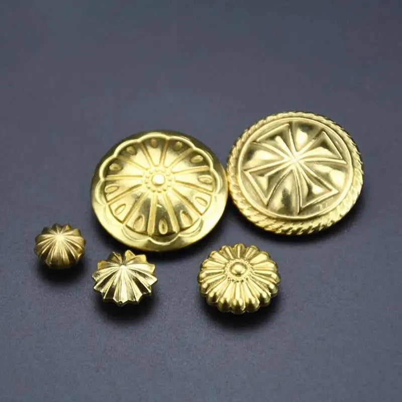 Solid Brass Chrysanthemum Rivets for DIY Leathercraft & Bags Decorative Leather Rivets Richie's