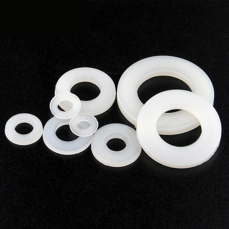 White Nylon Flat Washers M2–M12 Plastic Insulating Spacer Gaskets Nylon Flat Washers Richie's