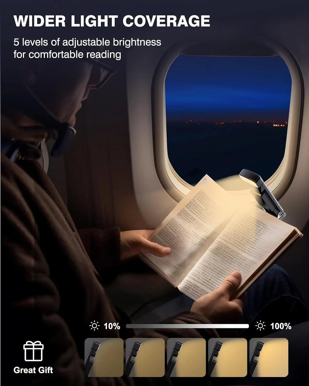 USB Rechargeable Clip-On Book Light – Dimmable LED Reading Lamp Clip-On Book Light Richie's