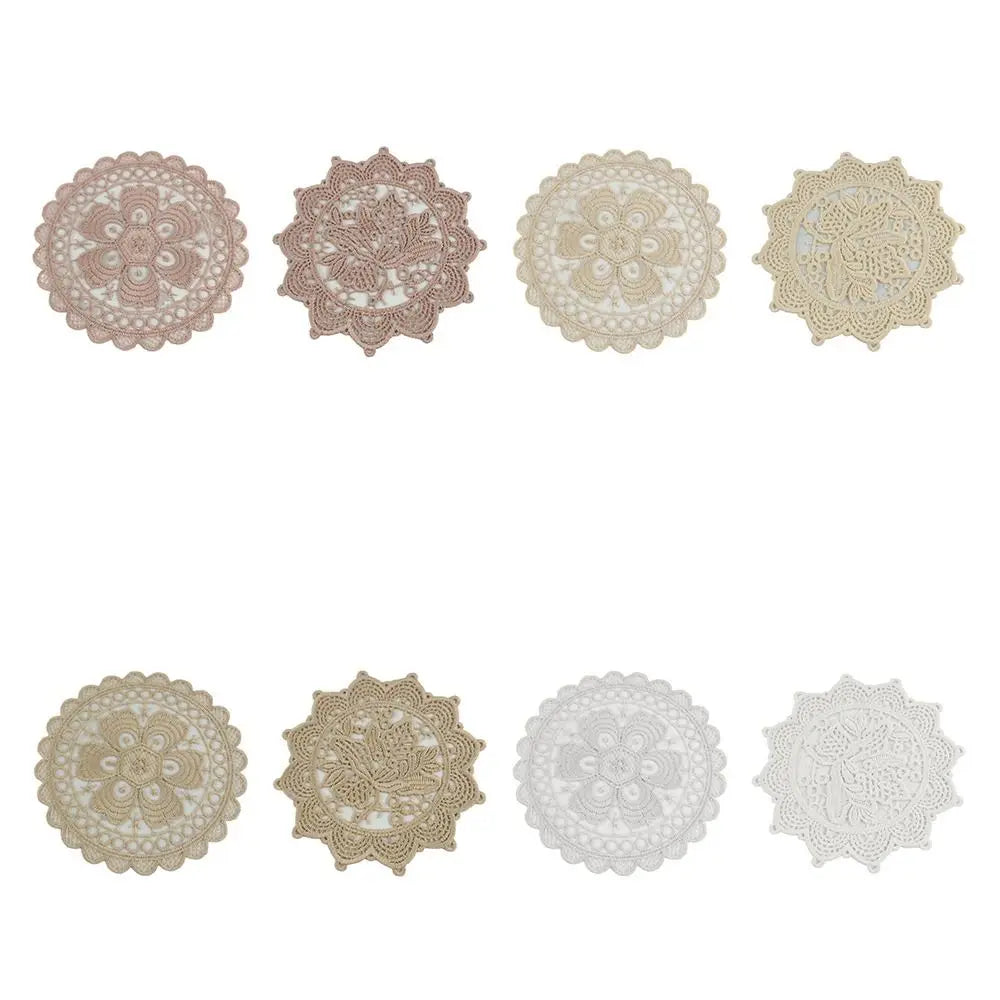 Lace Embroidered Round Coaster – Retro Vintage Cloth Dining Mat Embroidered Coaster Richie's