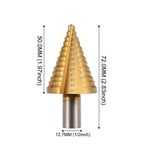HSS Titanium Step Drill Bit 5–35mm 13-Step Cone Wood Cutter Step Drill Bit Richie's round gold