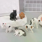 Kawaii Orange Cat Figurine Mini Resin Desktop Ornament Cat Figurine Ornament Richie's