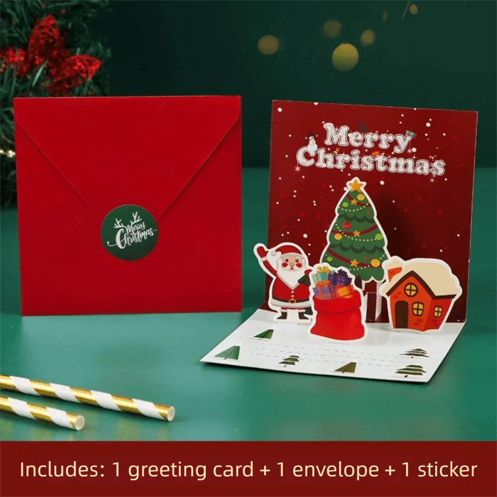 3D Pop-Up Christmas Greeting Card | Festive Postcard Christmas Greeting Card Richie's Style B