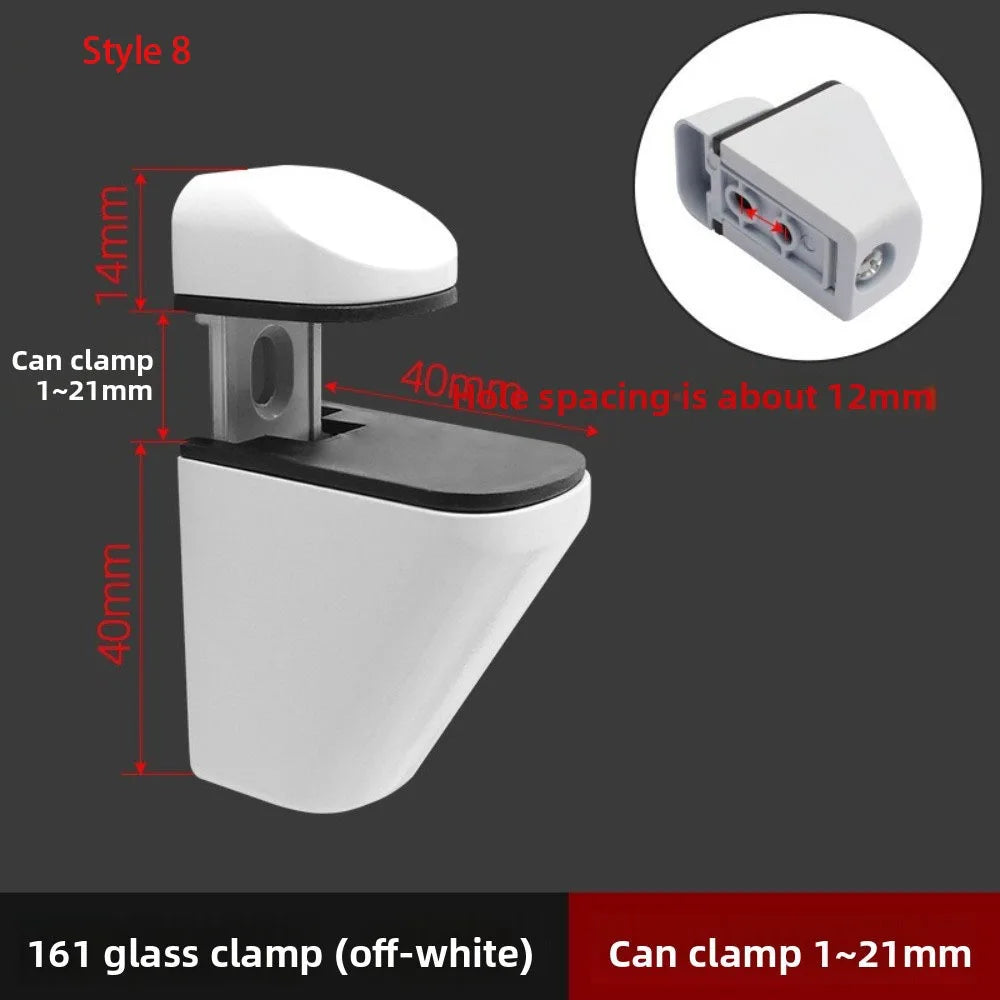 Zinc Alloy Adjustable Glass & Wood Shelf Clamp 1–22mm Wall Mount Shelf Bracket Clamp Richie's 8 8 inch