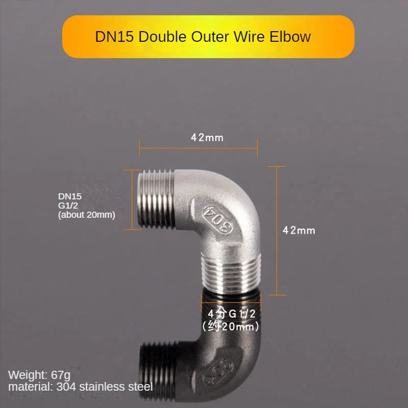 1/2" 304 Stainless Steel Pipe Fittings – Tee, Elbow & Connector Pipe Fitting Richie's 90 degree elbow-1 1/2"