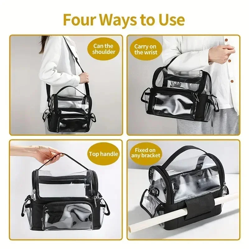 Clear Makeup Brush Holder Backpack | Waterproof Travel Case Cosmetic Organizer Bag Richie's
