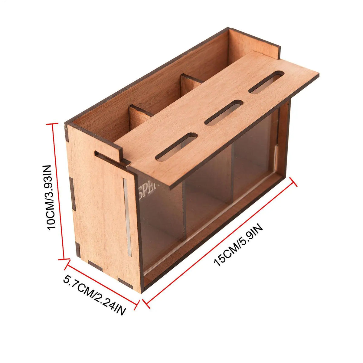 Wooden 3-Compartment Coin Bank Box with Removable Lid Wooden Coin Bank Richie's