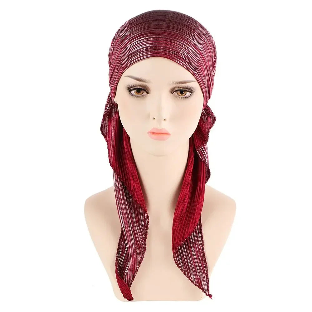 Women's Printed Stretch Turban Hat – Knit Bonnet Underscarf Turban Bonnet Hat Richie's