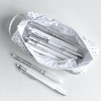White Polka Dot Pencil Case Large Capacity Cotton Pen Pouch Pencil Case Richie's