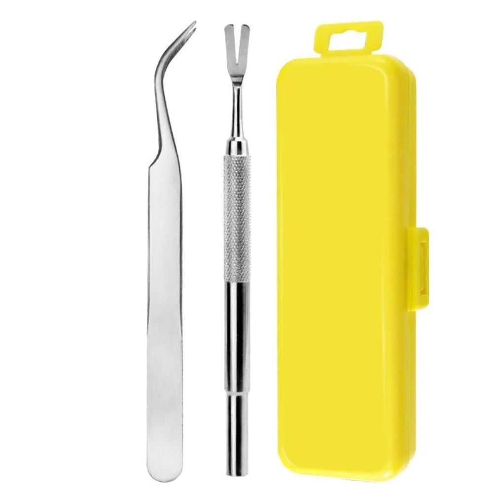 Stainless Steel Lice & Tick Remover Tweezers Set – Dogs & Cats Pet Grooming Tools Richie's 2pcs Set-B