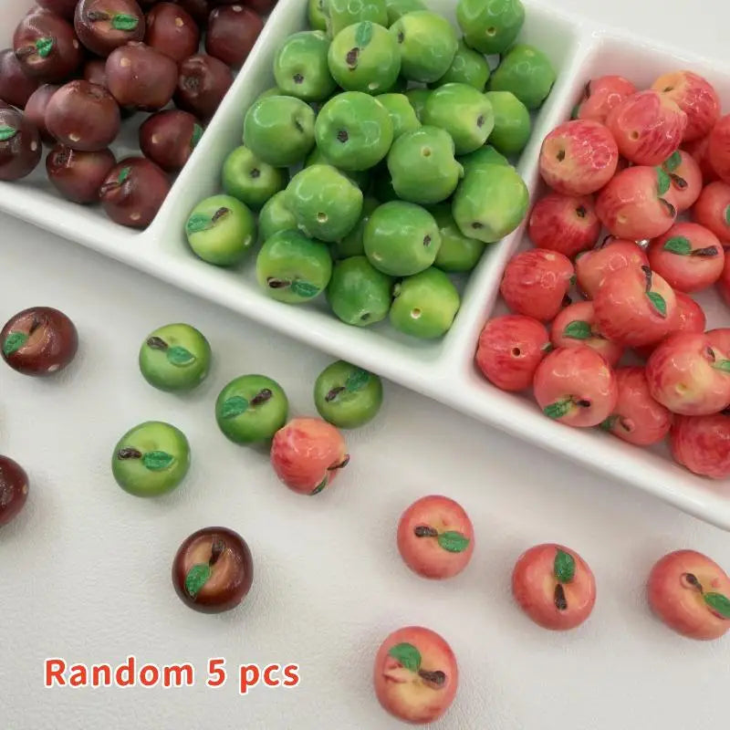 3D Resin Fruit Charms 5-Piece DIY Jewelry Making Set Jewelry Charms Richie's A6