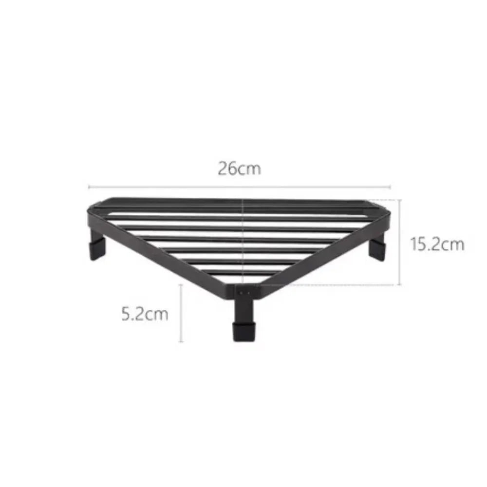 Metal Iron Triangular Corner Kitchen Shelf | Storage Rack Kitchen Storage Rack Richie's Black