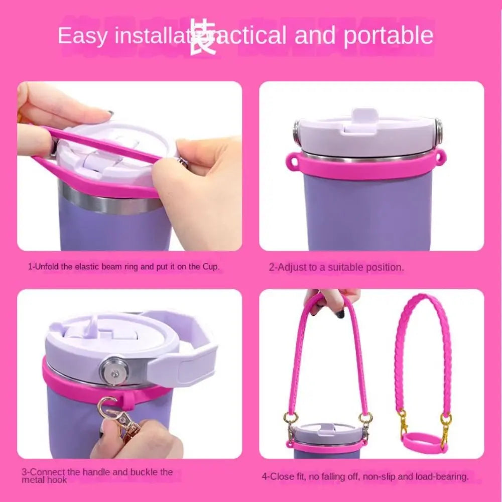 Silicone Drawstring Ring Bottle Sleeve & Cup Handle Strap Bottle Sleeve Strap Richie's
