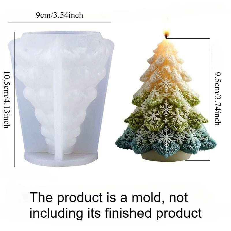Christmas Tree Snowflake Silicone Mold for DIY Candles & Crafts Silicone Craft Mold Richie's 1pc