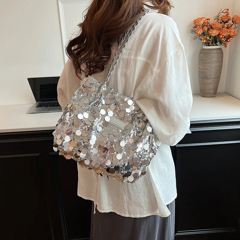 Women's Sequin Evening Crossbody Bag – Lightweight Chain Handbag Sequin Crossbody Bag Richie's
