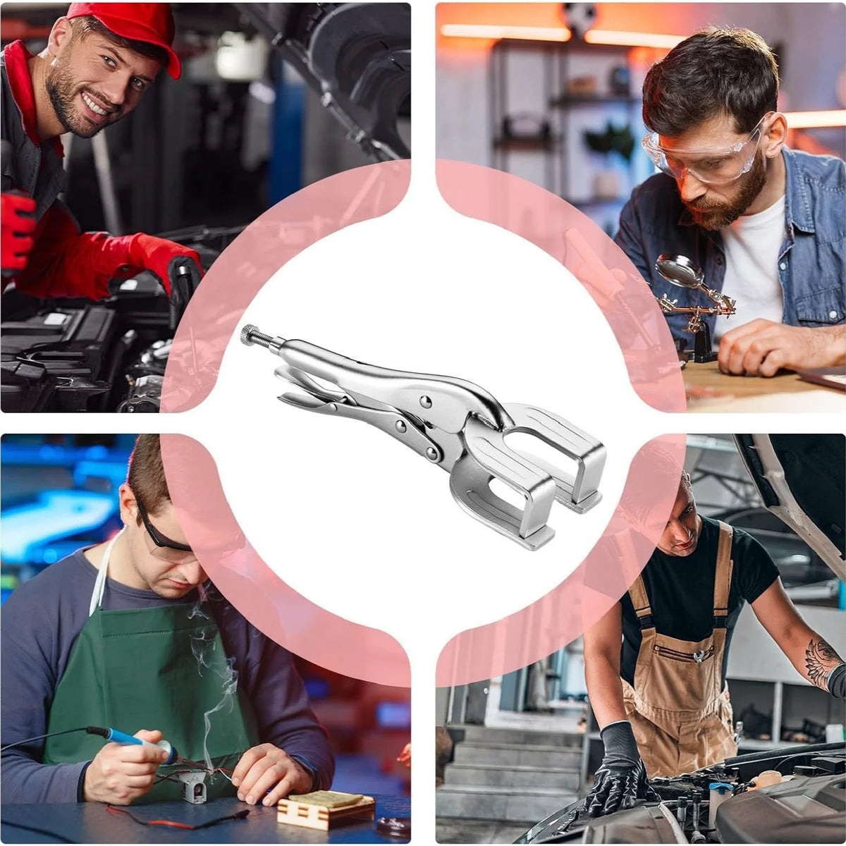 U-Shaped Welding Pliers Heavy Duty Vise Grip Adjustable Clamp Welding Vise Pliers Richie's