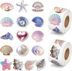 500/1000pcs Pearl Shell Doodle Roll Stickers – Sealing Labels Decorative Stickers Richie's 2rolls Mixed one size fits all
