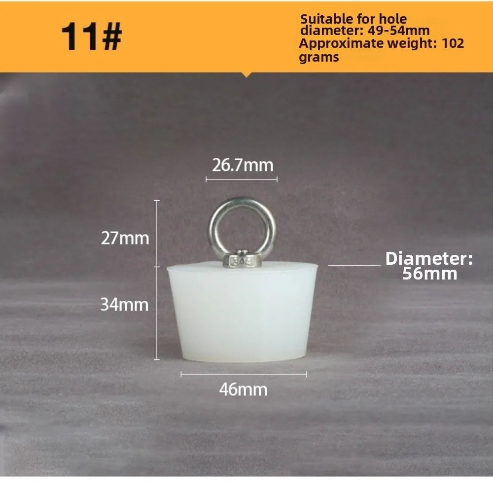 Tapered Silicone Stopper with Steel D-Ring | Universal Tube Plug Silicone Drain Stopper Richie's 11