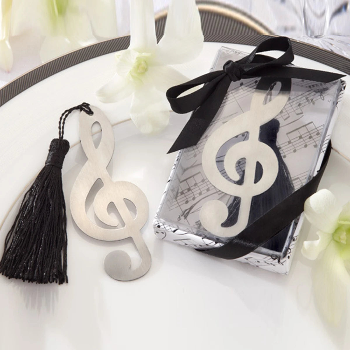 Silver Clef Metal Bookmark with Tassel – Music Note Gift Metal Bookmark Richie's