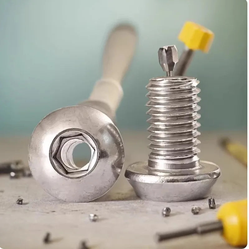 SS 304 Hollow Bolt Set M4–M12 Hex Socket Round/Pan Head Hollow Bolt Set Richie's