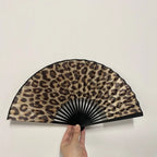 Leopard Print Folding Fan – Elegant Silk Dance Fan for Women Folding Hand Fan Richie's