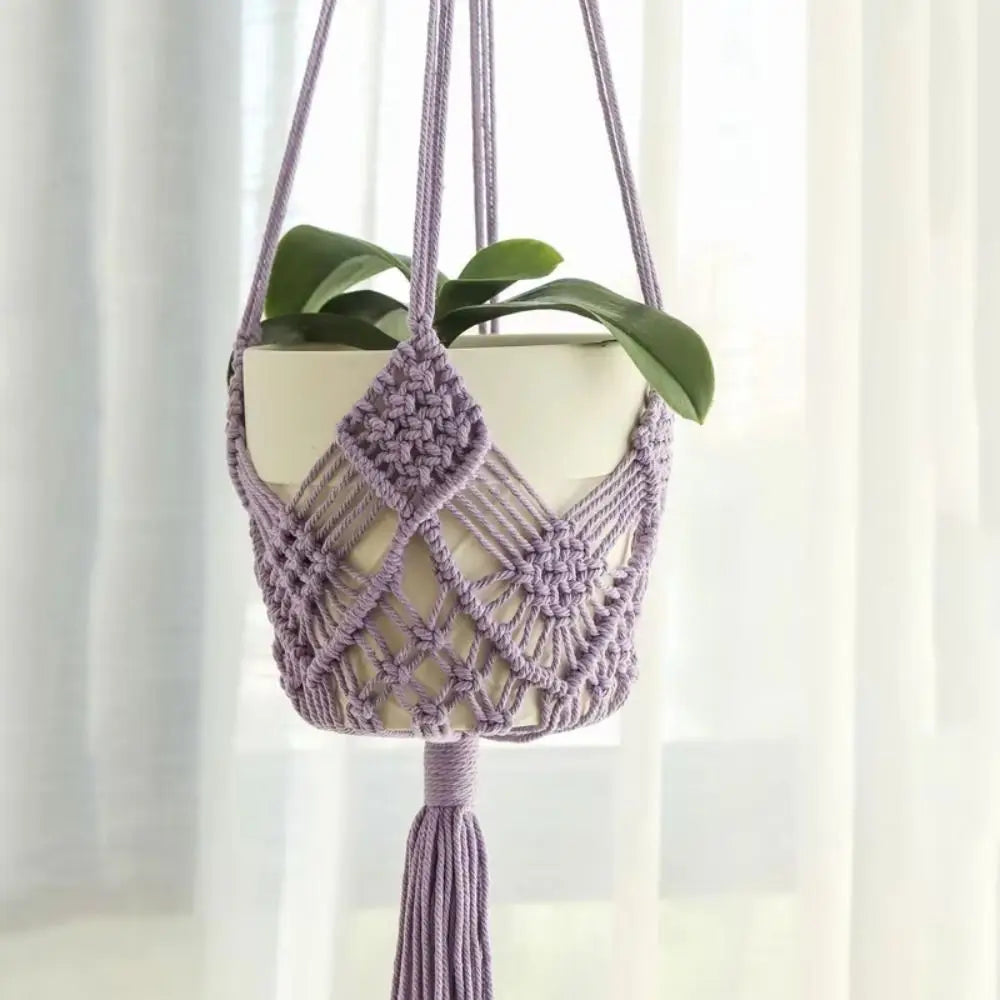 Boho Macrame Plant Hanger Cotton Rope Woven Hanging Basket Macrame Plant Hanger Richie's