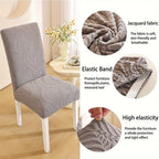 3D Leaf Jacquard Stretch Dining Chair Cover – Elastic Slipcover Chair Slipcover Richie's